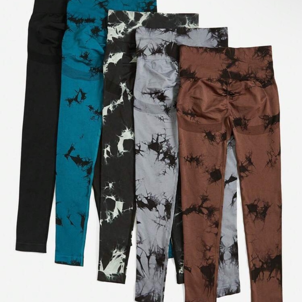 TikTok  Sport Studio High Waist Sports Leggings With Phone Pocket 5 PCS